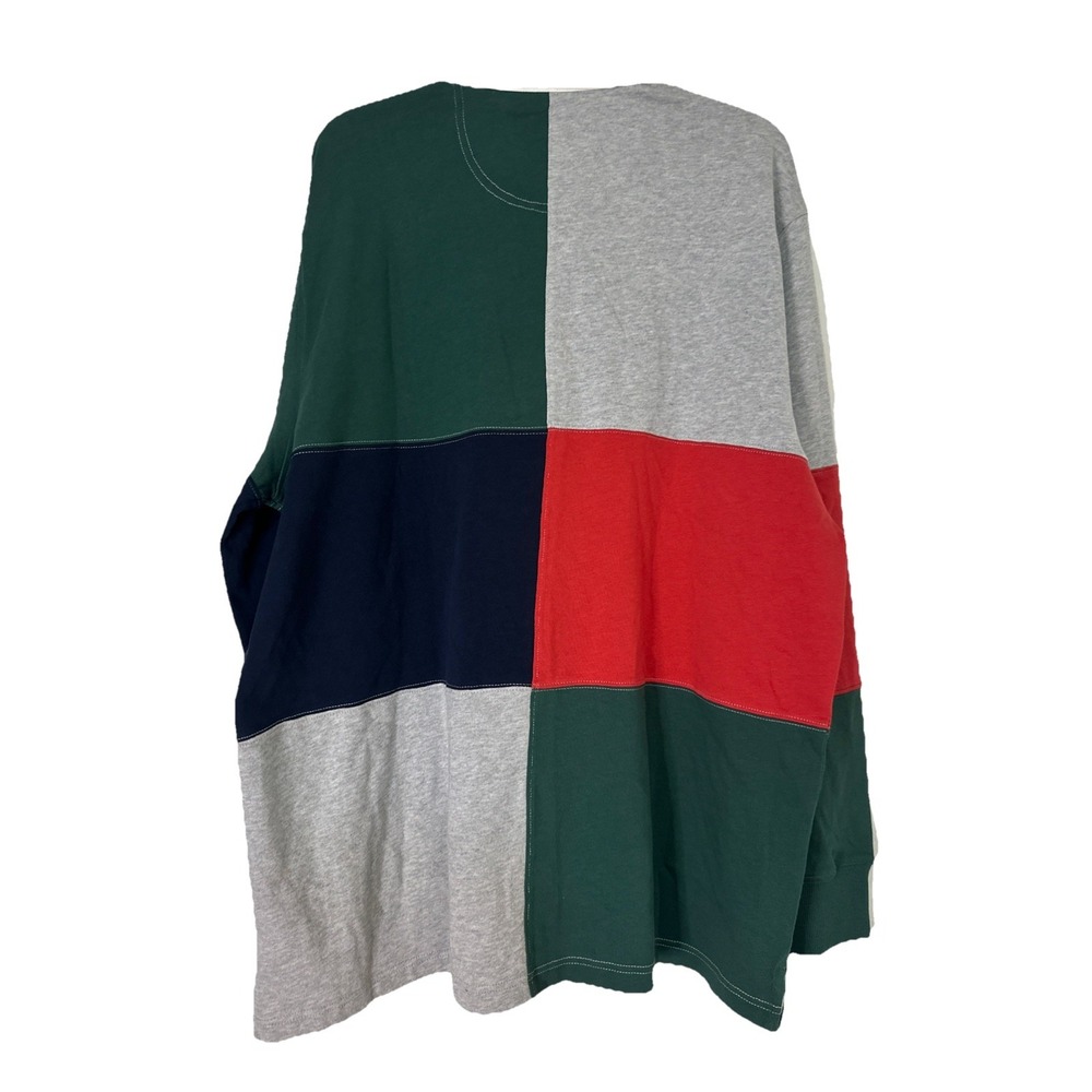 Mens Brooks Brothers Cotton Color Block Rugby Gray Red Green Blue 2XL - Picture 4 of 6